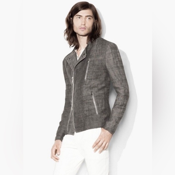 John Varvatos linen moto Jacket. EU 54 USA 44. new with out tags.